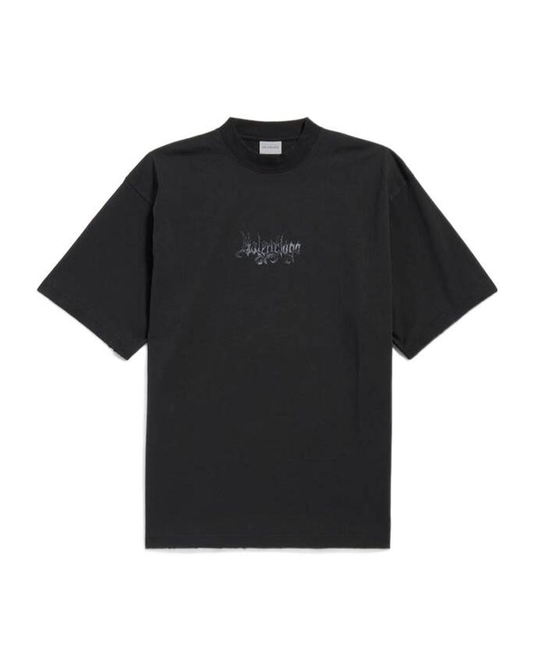 Balenciaga Black Apos;S Gothic Logo Crewneck T-Shirt for men