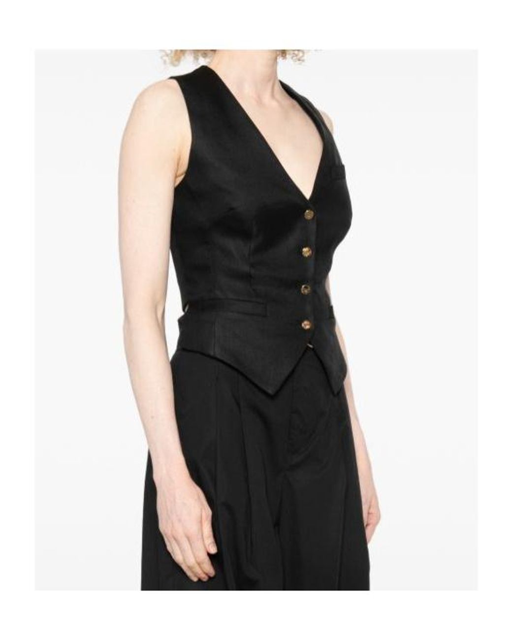 Elisabetta Franchi Black Button-Up Waistcoat