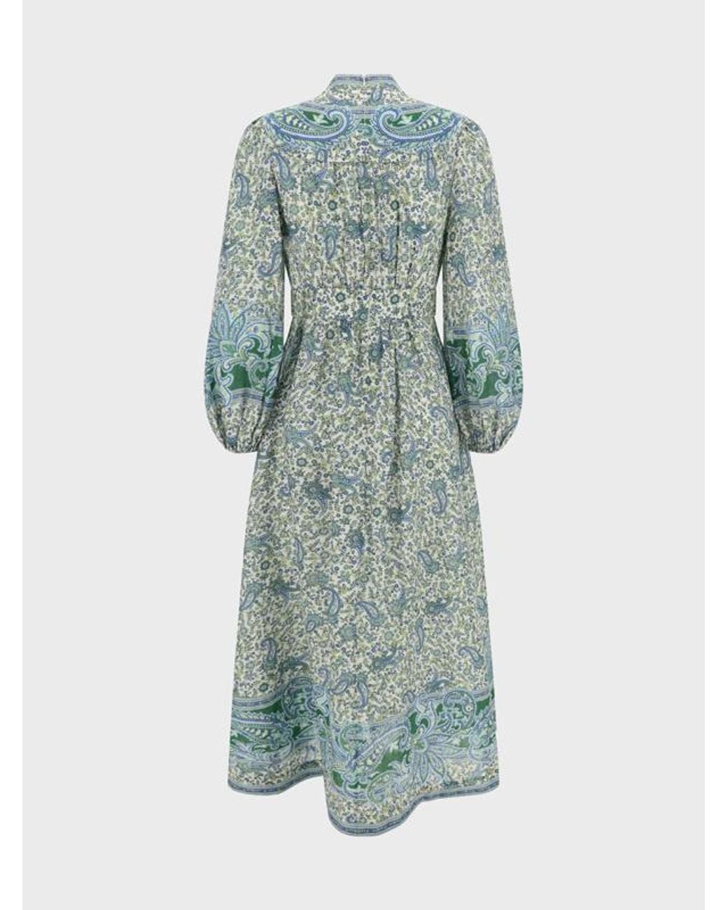 Zimmermann Blue Ottie Floral-Printed V-Neck Maxi Dress