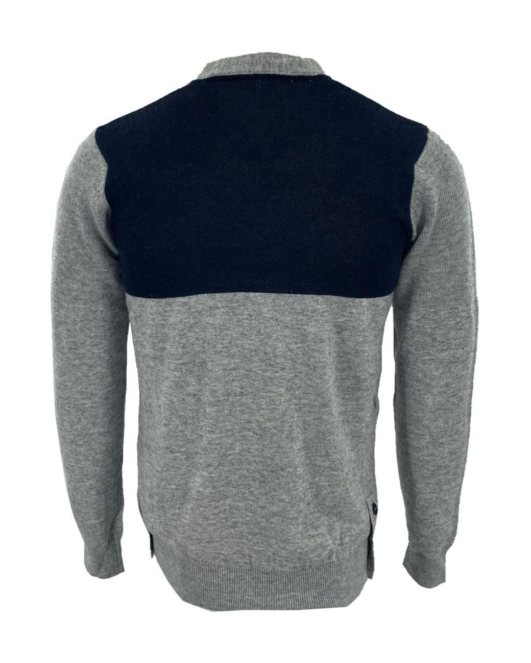 Armani Jeans Gray V-Neck Long-Sleeved Sweater for men