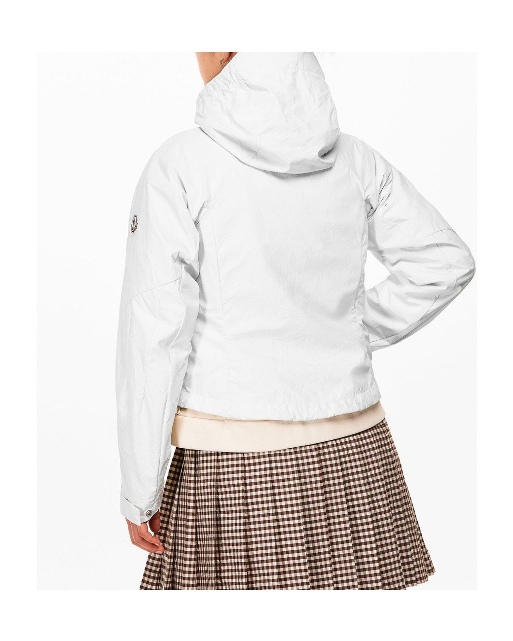 Moncler Gray Cropped Hooded Wind Jacket