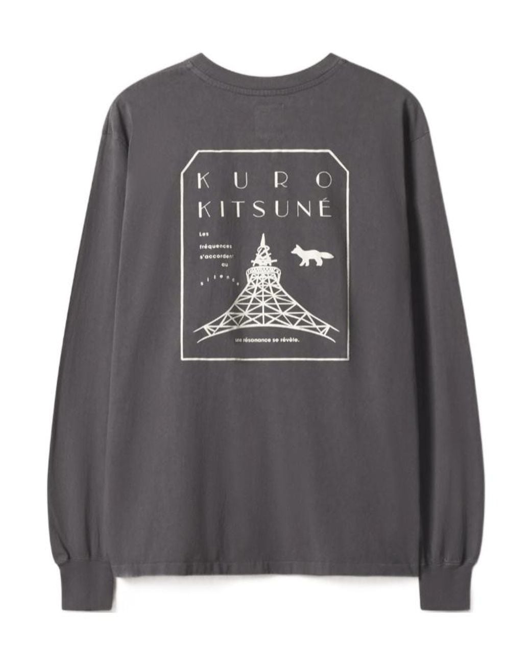 Maison Kitsuné Gray X Kuro Faded Long Sleeve Tee for men