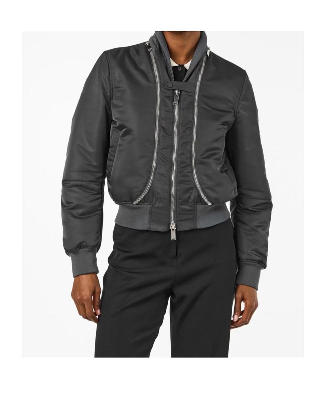 McQueen Gray Stand-Up Collar Casual Jacket
