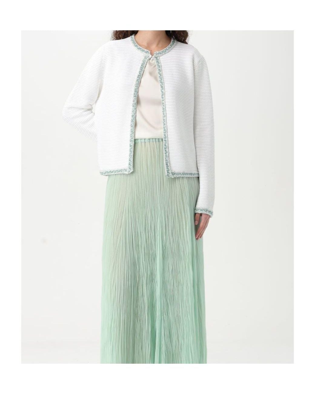 Fabiana Filippi White Contrast Trim Cardigan