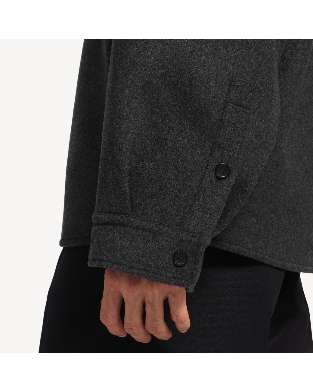 Balenciaga Black Zip-Up Brushed Overshirt for men