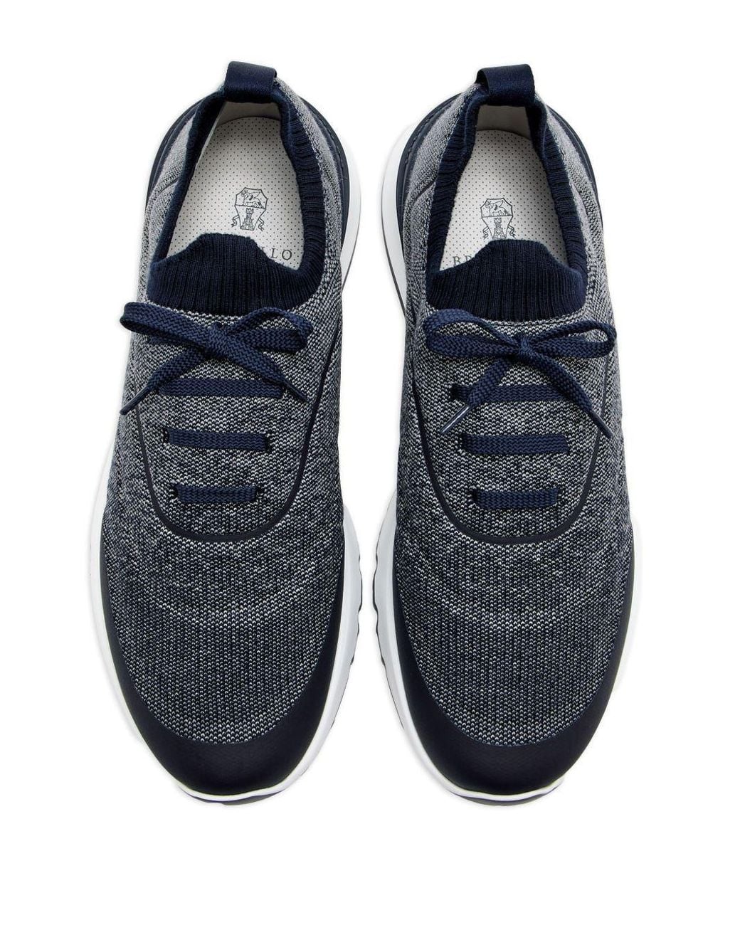 Brunello Cucinelli Blue Leather Sneakers Footwear Comfort for men