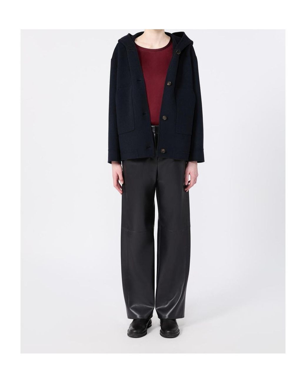 Max Mara Blue 'S Smmlusso Hooded Coat