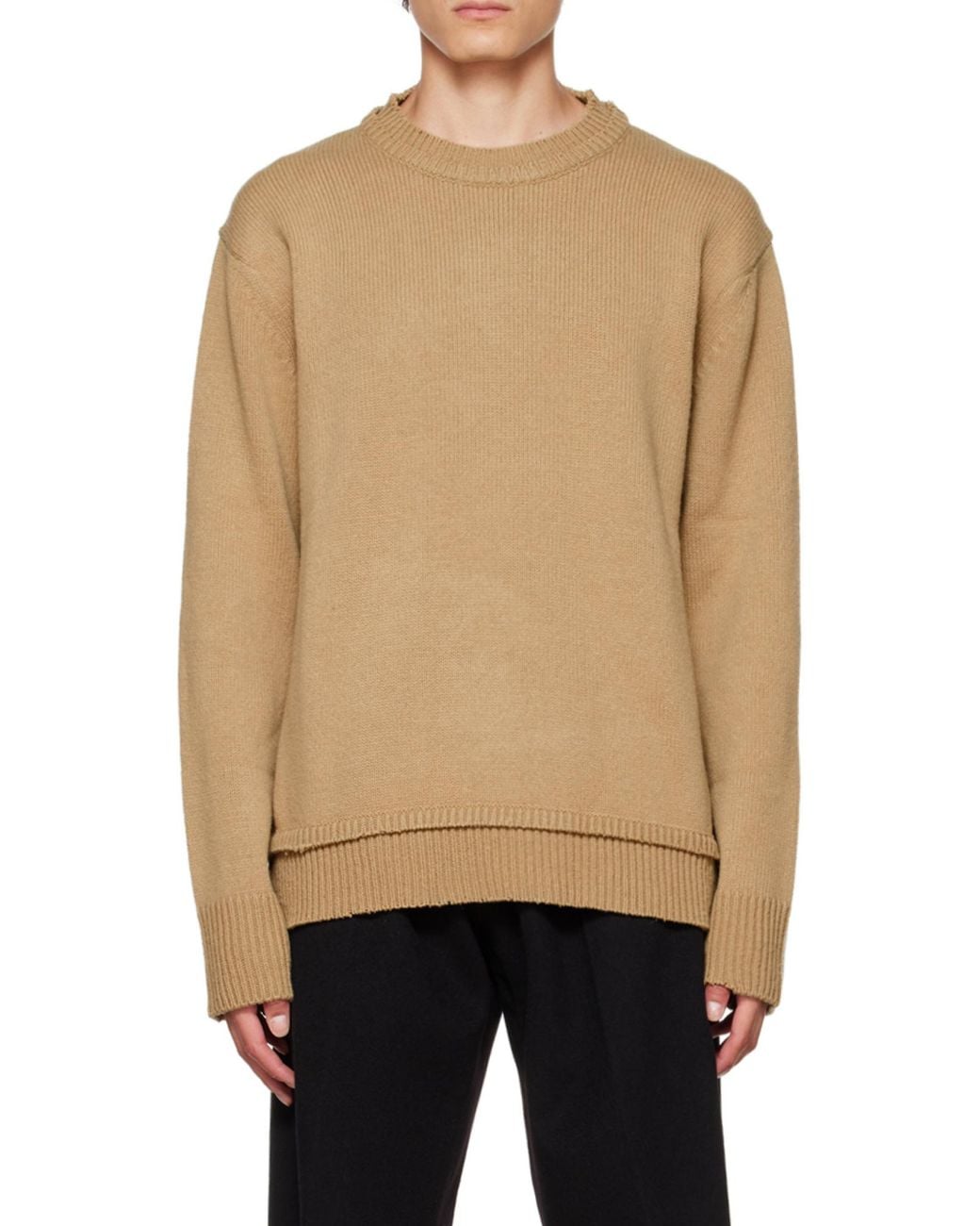 Maison Margiela Brown Elbow Patch Jumper for men