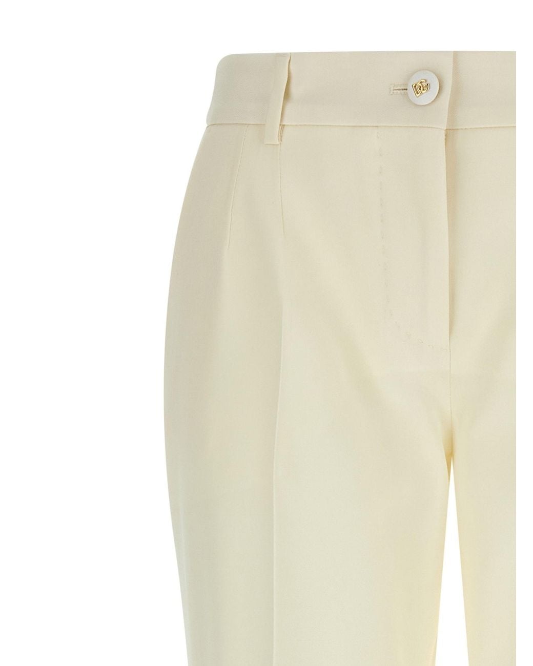 Dolce & Gabbana Natural Pressed Crease Pants
