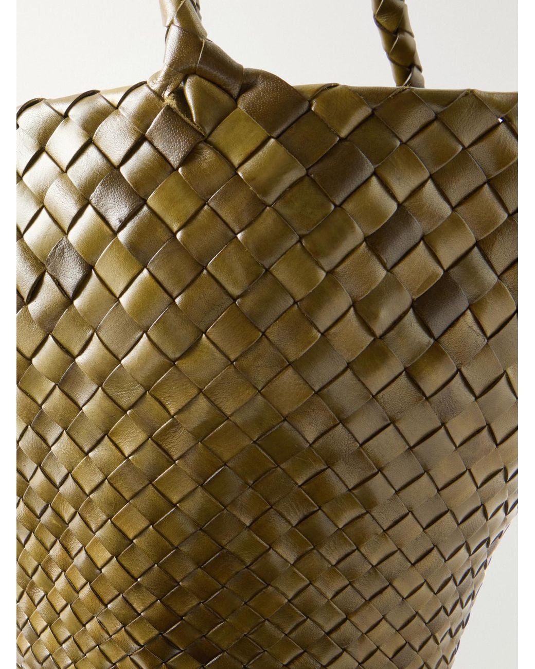 Dragon Diffusion Metallic Woven Leather Tote