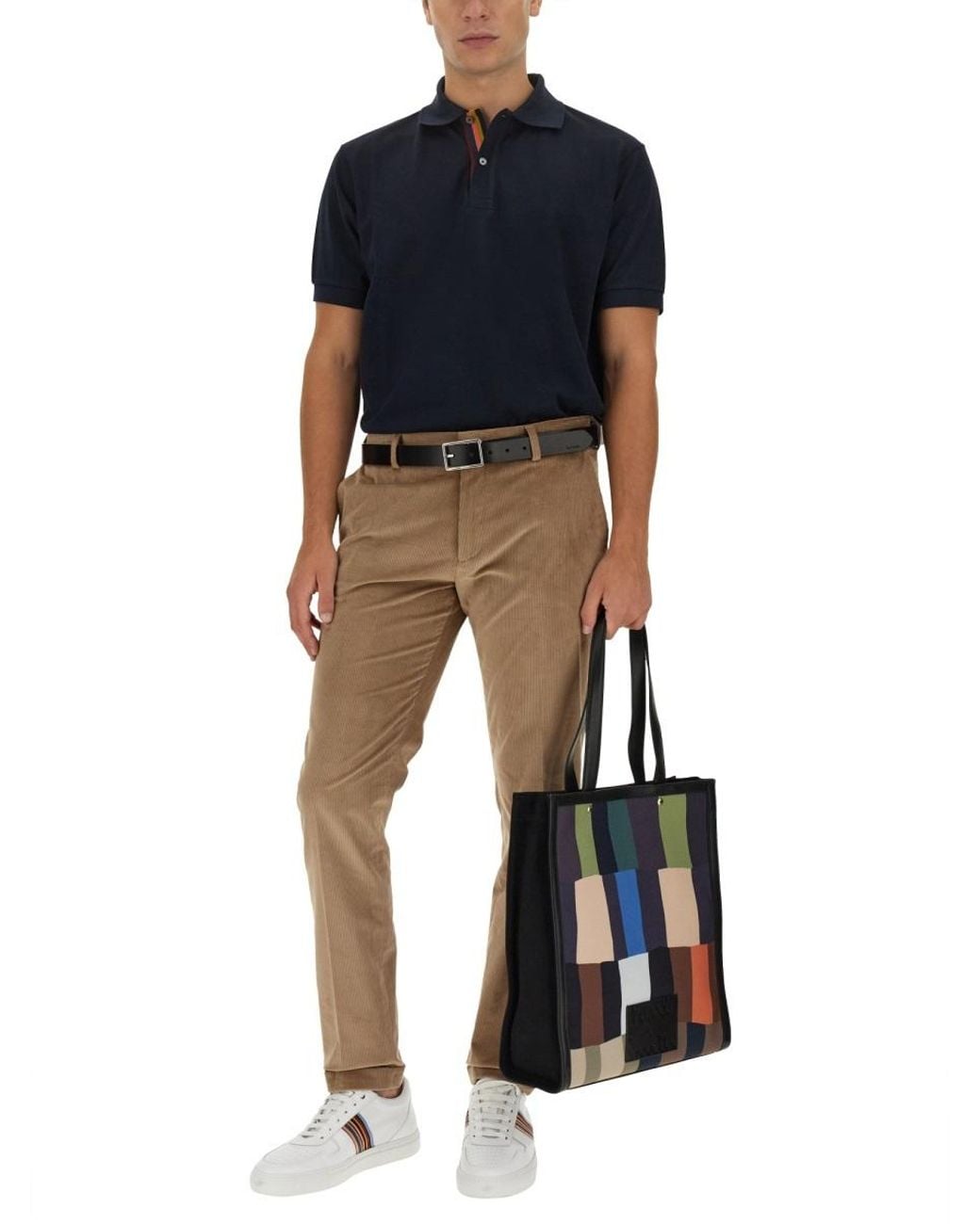 Paul Smith Blue Artist Stripe Placket Polo Shirt for men