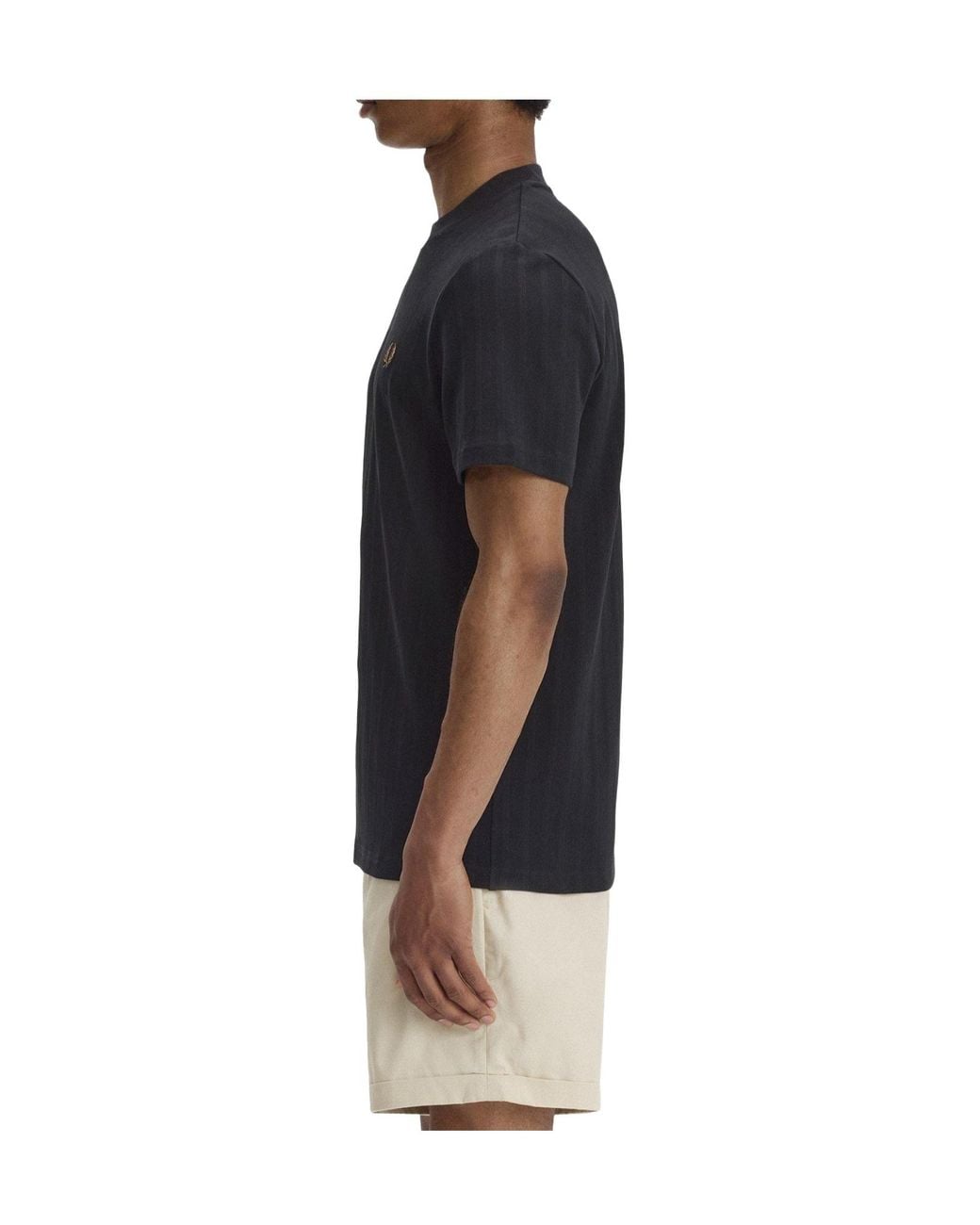 Fred Perry Black Crew-Neckline T-Shirt for men