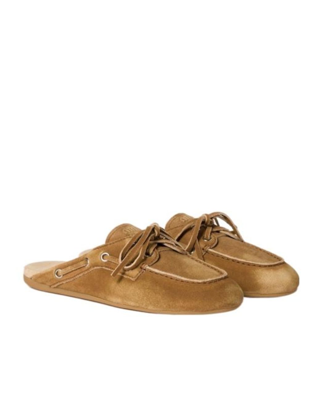 Miu Miu Miumiu Faded Suede Mules in Brown | Lyst