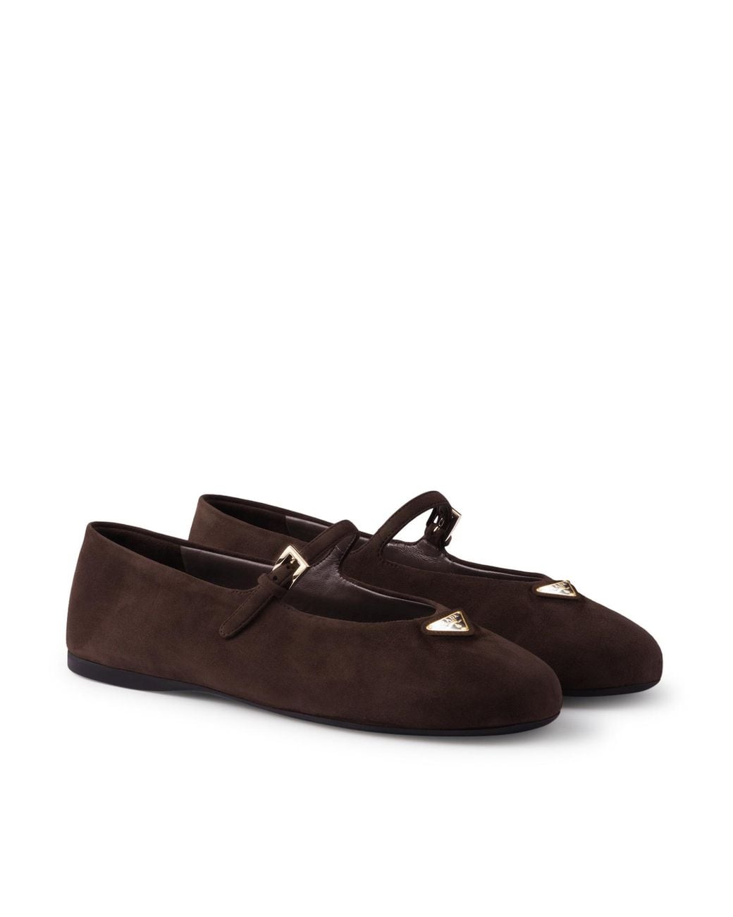 Prada Brown Suede Ballerinas