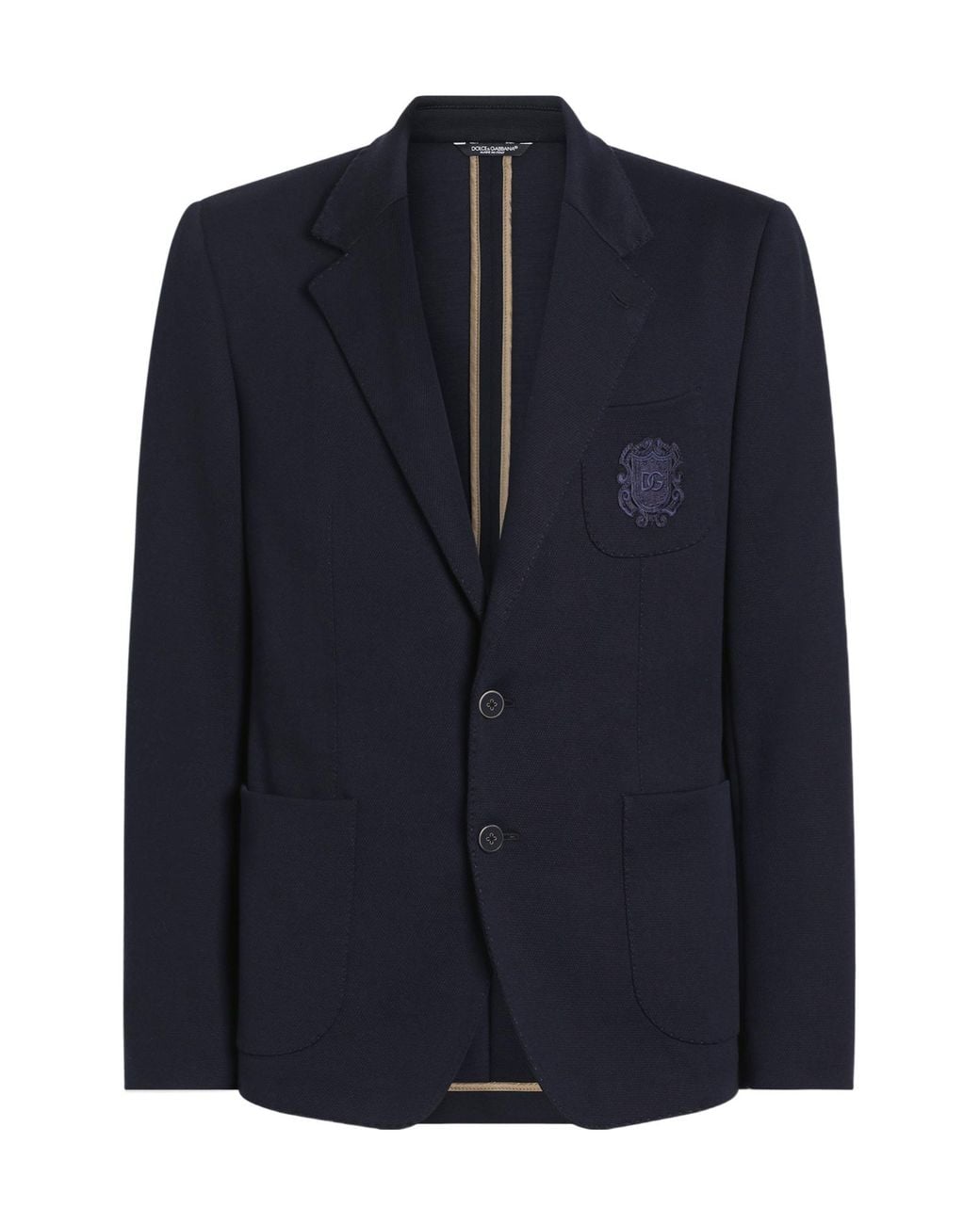 Dolce & Gabbana Blue Crest Single Vent Blazer for men