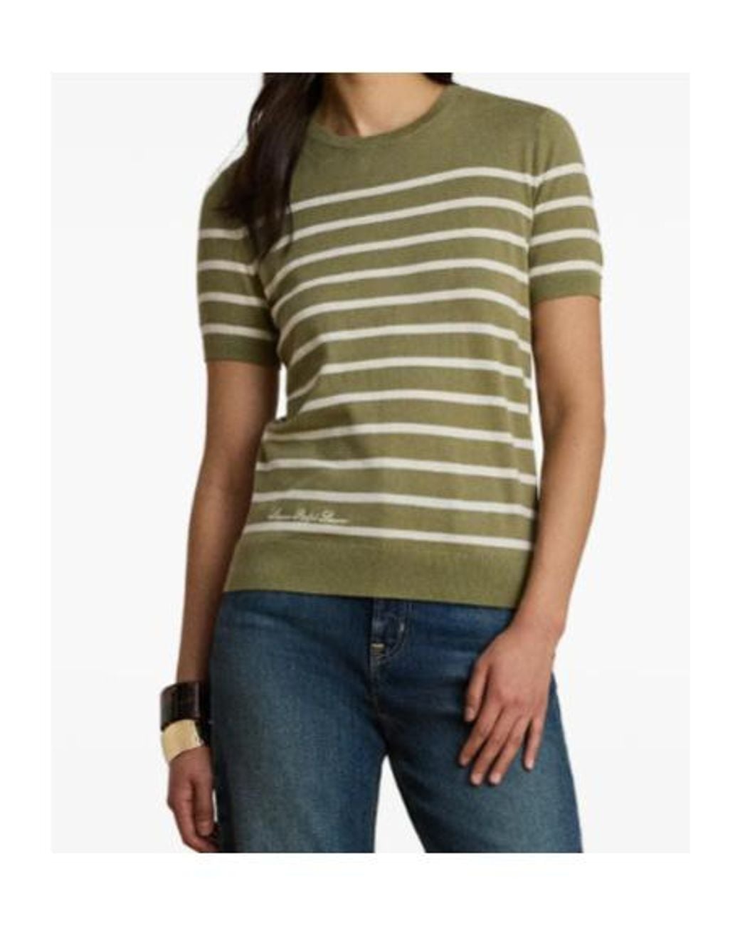 Ralph Lauren Green Striped Short-Sleeve T-Shirt
