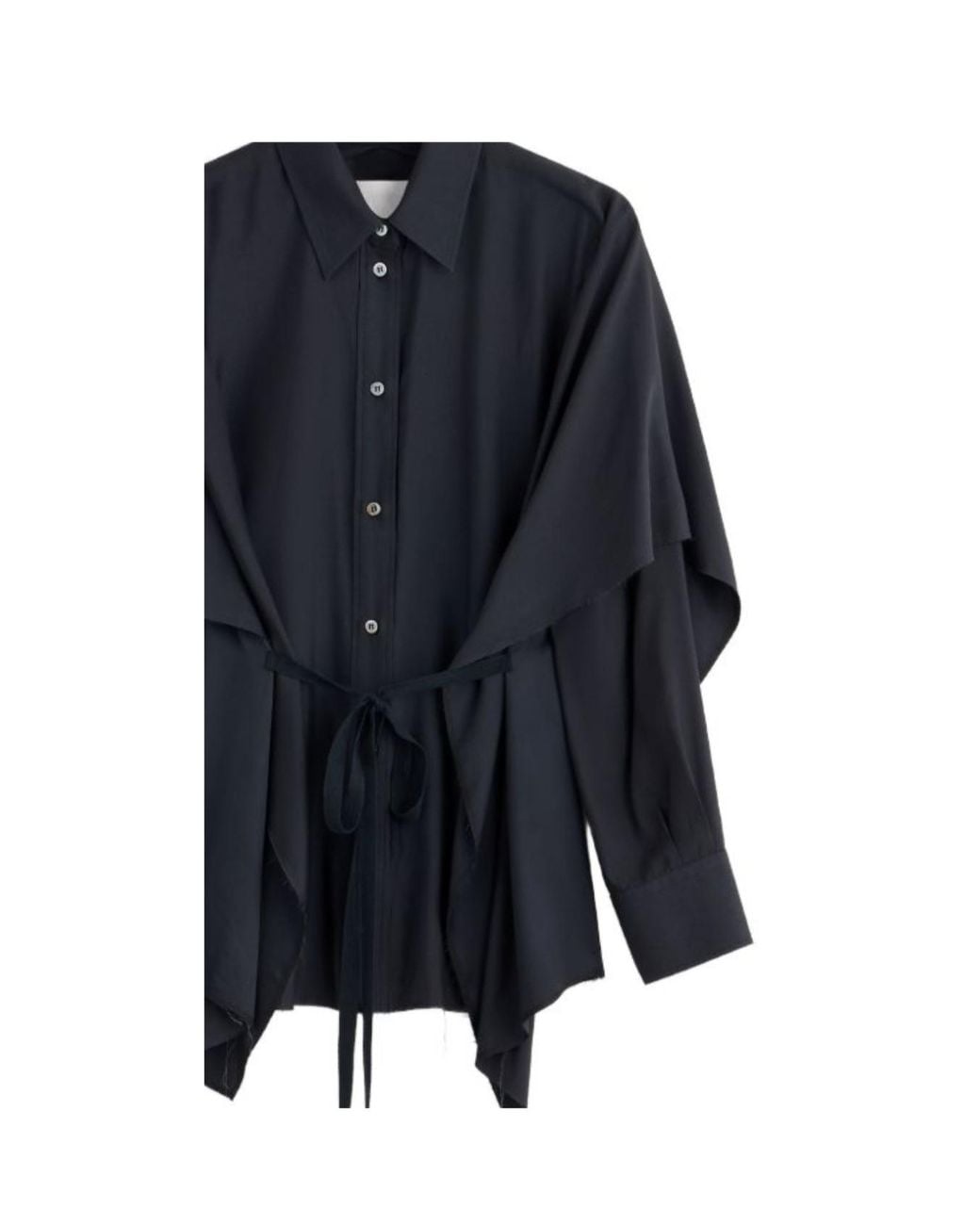 Maison Margiela Blue Draped Cape Shirt Top