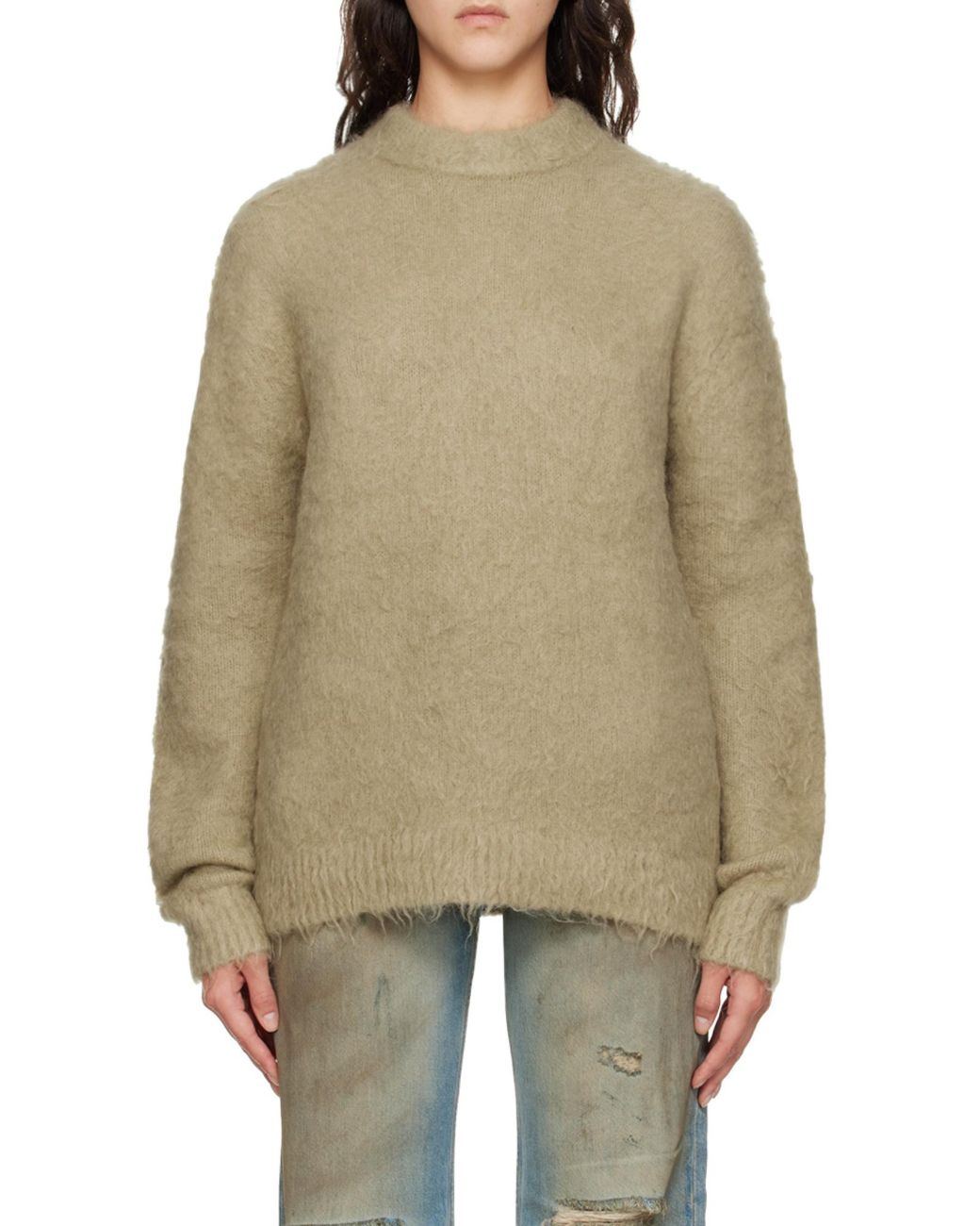 Acne Natural Crewneck Knitted Sweater for men