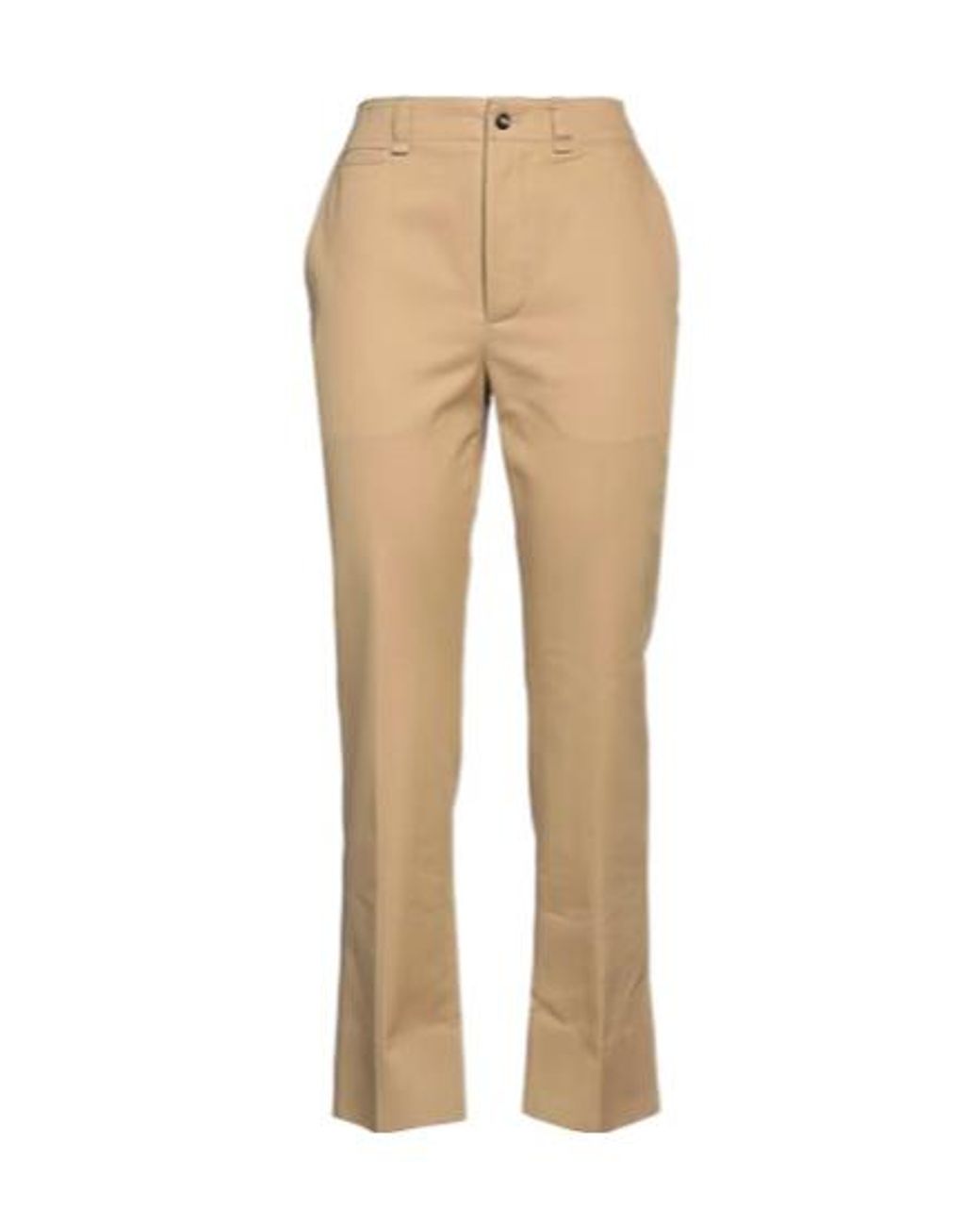 Saint Laurent Natural High Waist Straight Leg Pants
