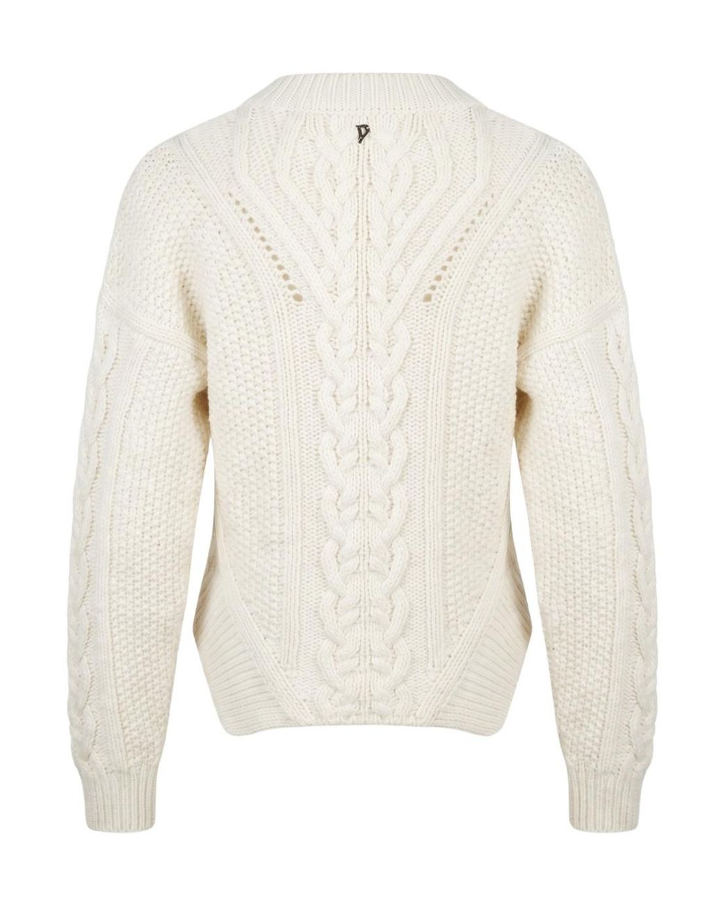 Dondup Natural Cable-Knit Crew Neck Knitted Sweater