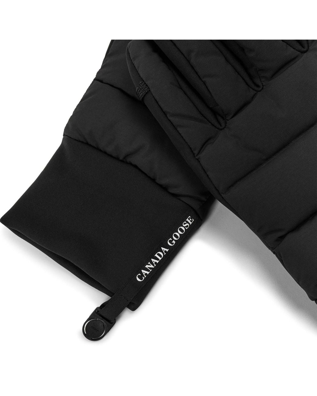 Canada Goose Black Quilting-Style Individual-Finger Warm Gloves for men