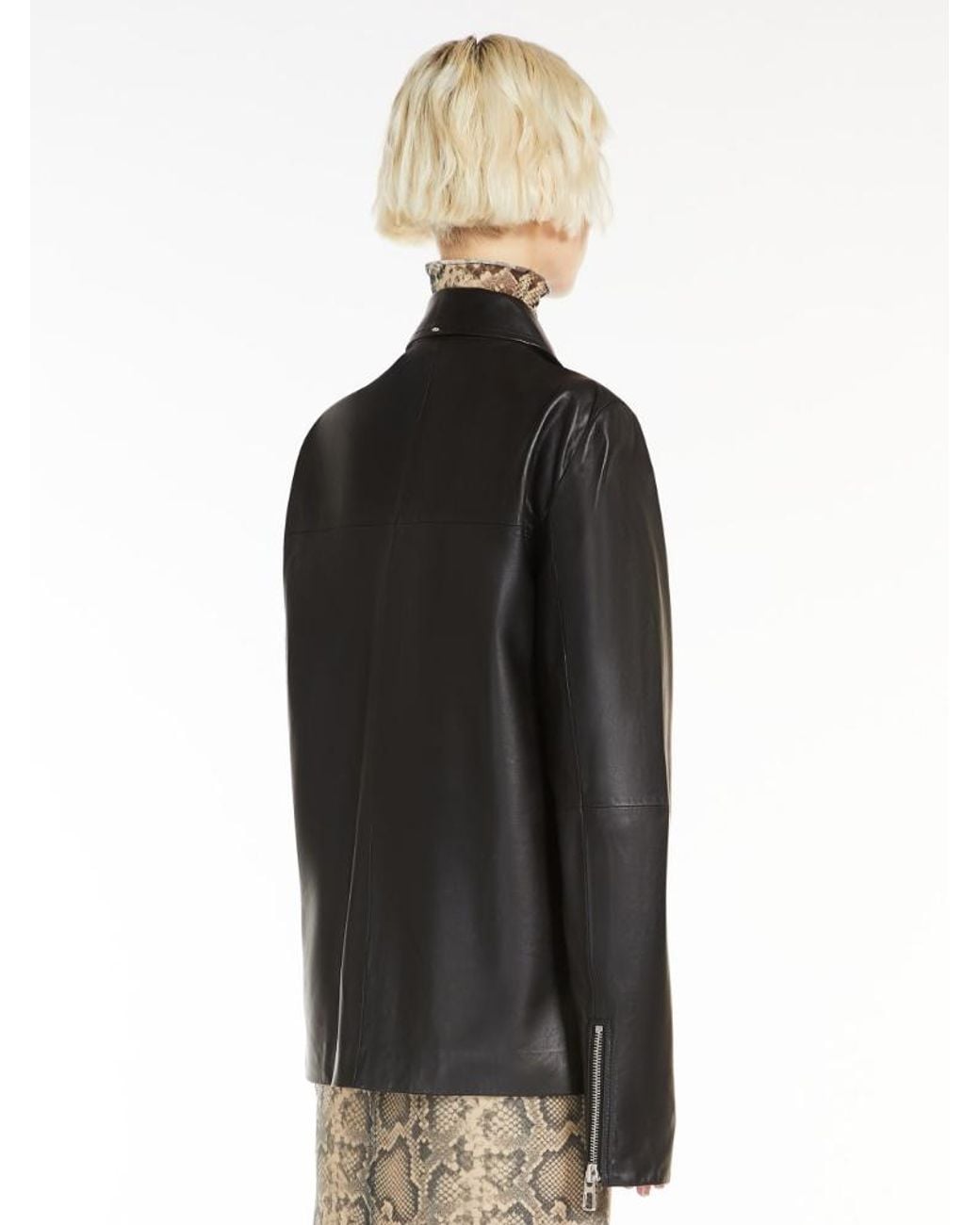 Sportmax Black Zip-Up Long-Sleeved Jacket