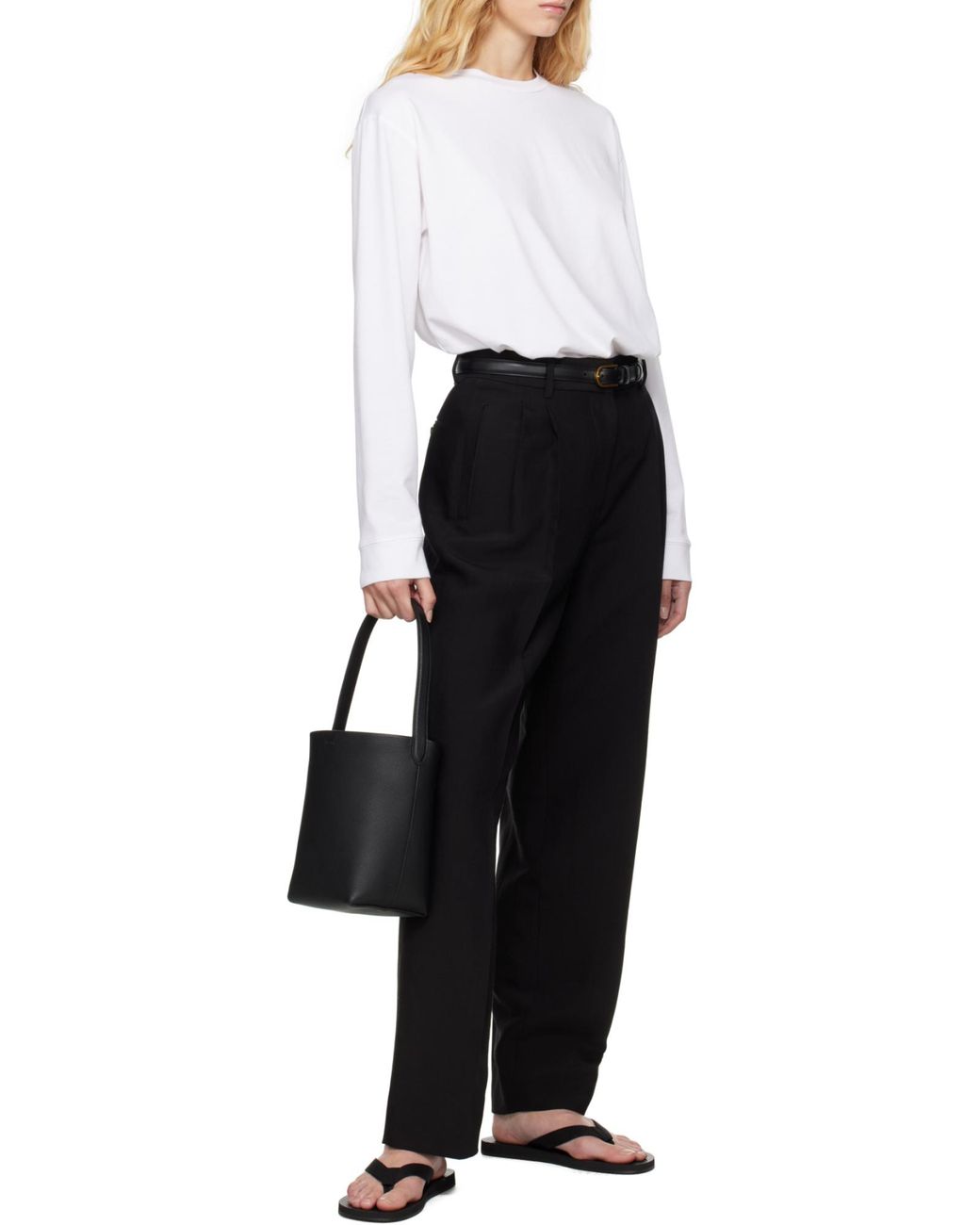 The Row Black Small N/S Park Tote Bag