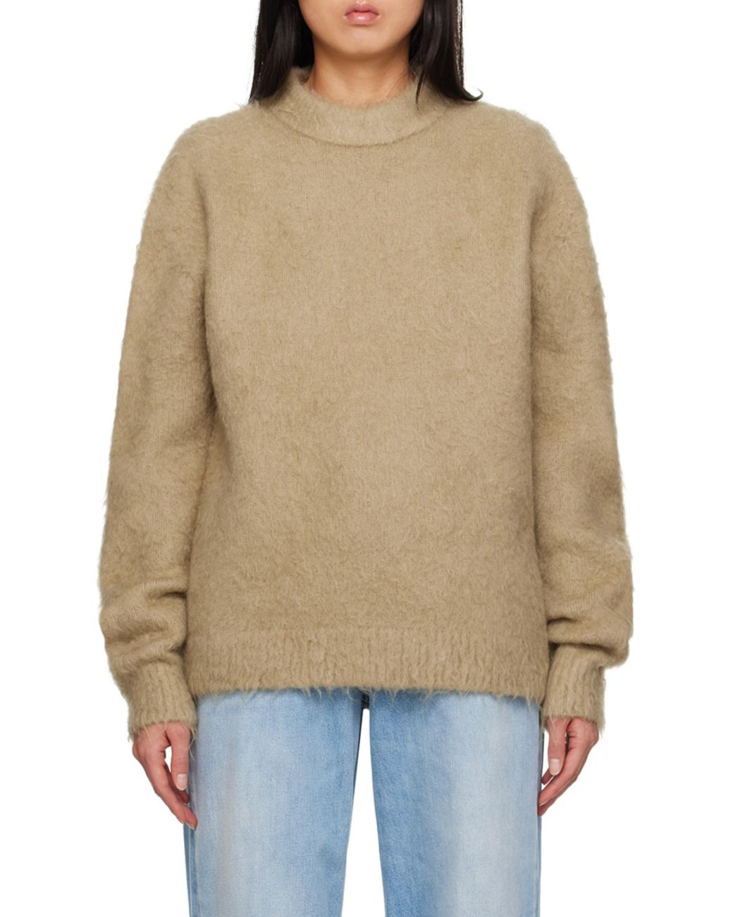 Acne Natural Crewneck Knitted Sweater for men