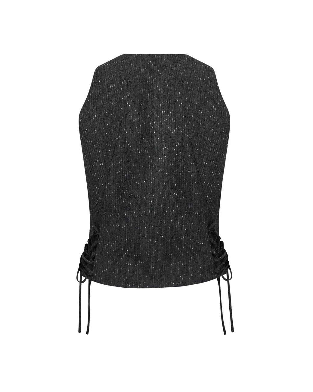 McQueen Black Sleeveless Wrap Waistcoat