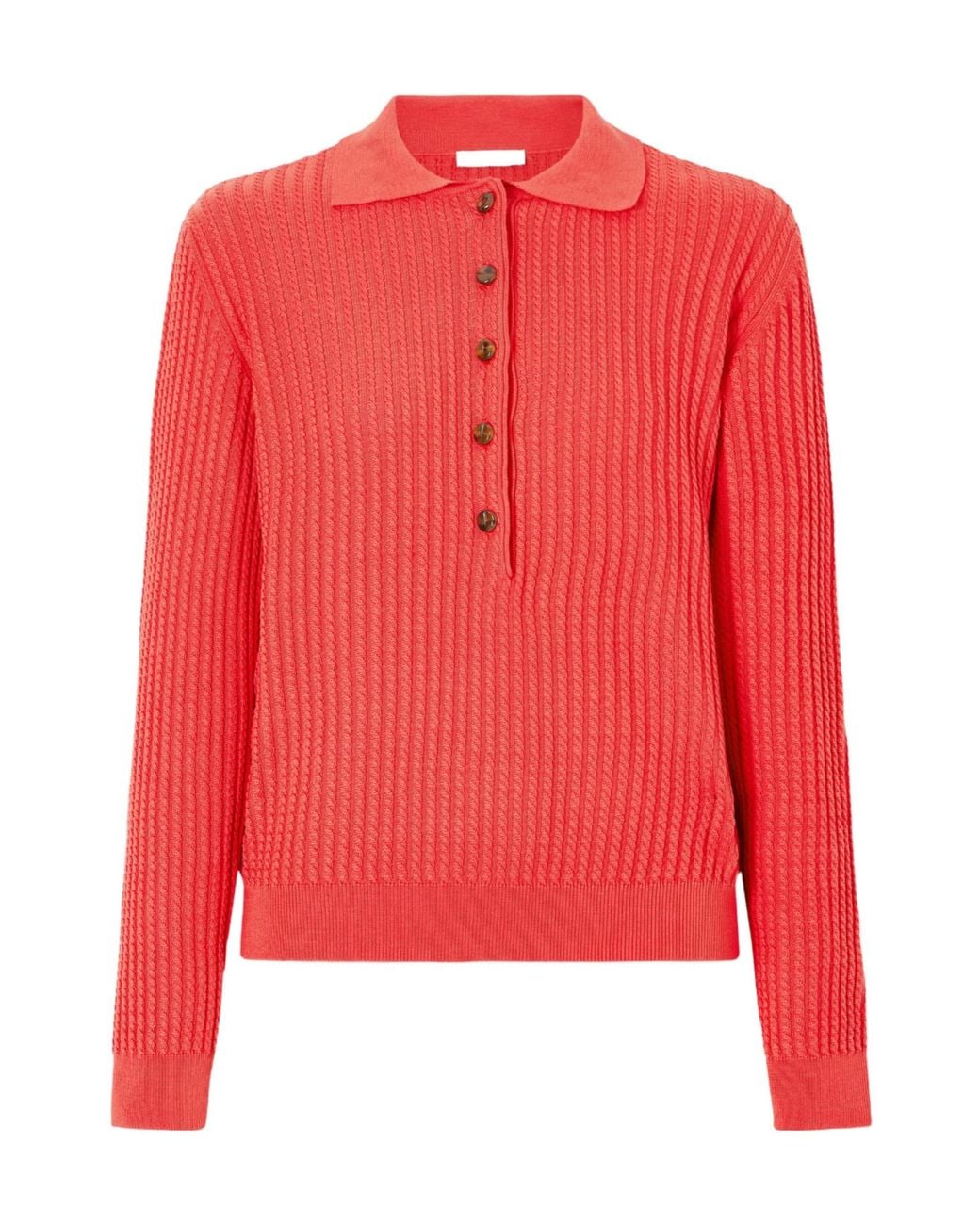 Blazé Milano Red Alegria Cable-Knit Cotton And Silk-Blend Polo Sweater
