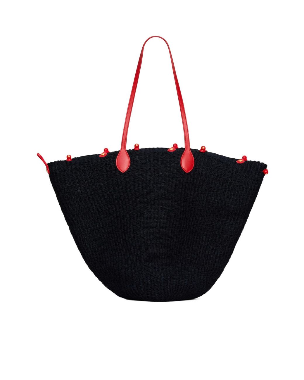 Céline Black Large Triomphe Beads Basket