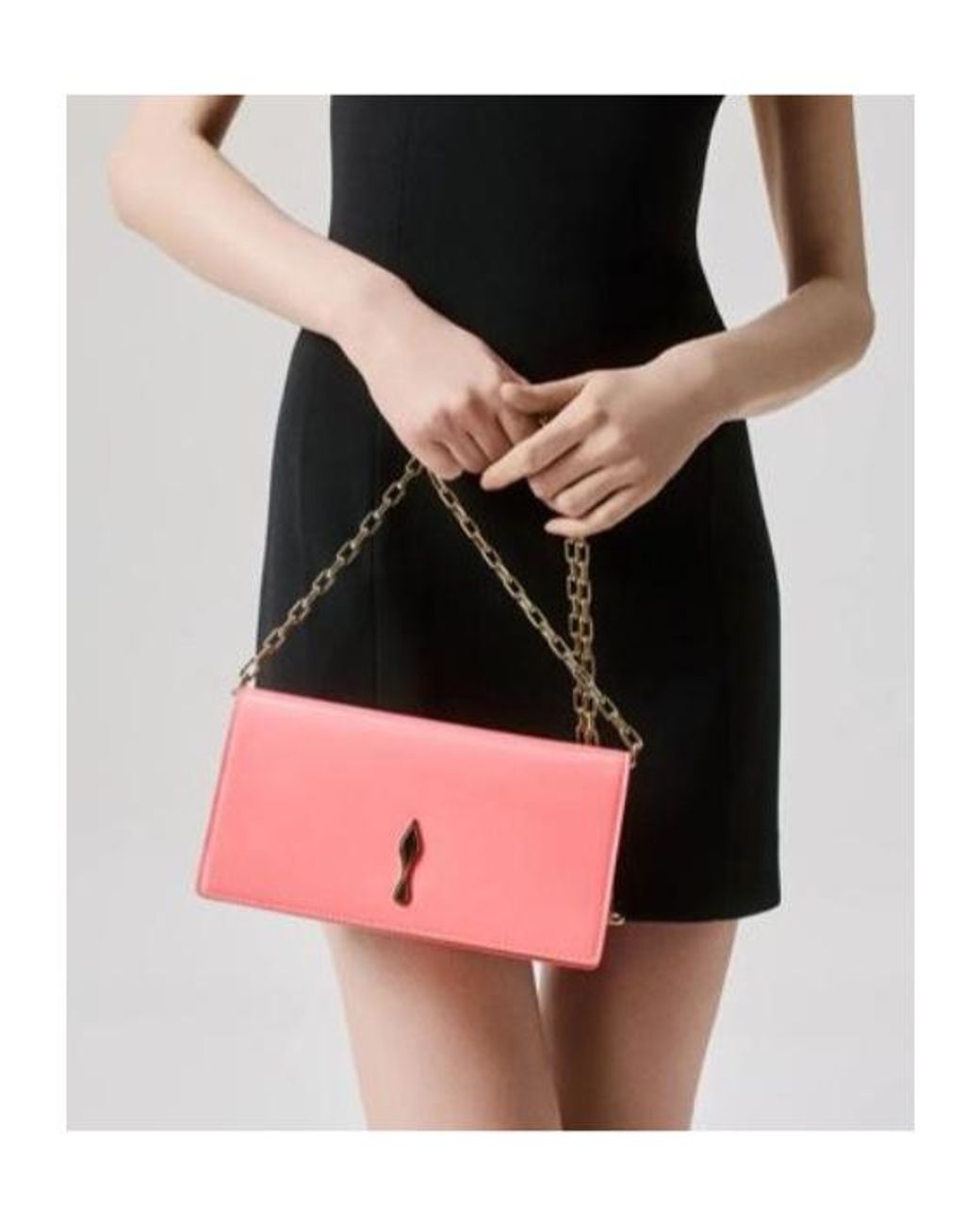 Christian Louboutin Pink Bettina Patent Leather Clutch Bag