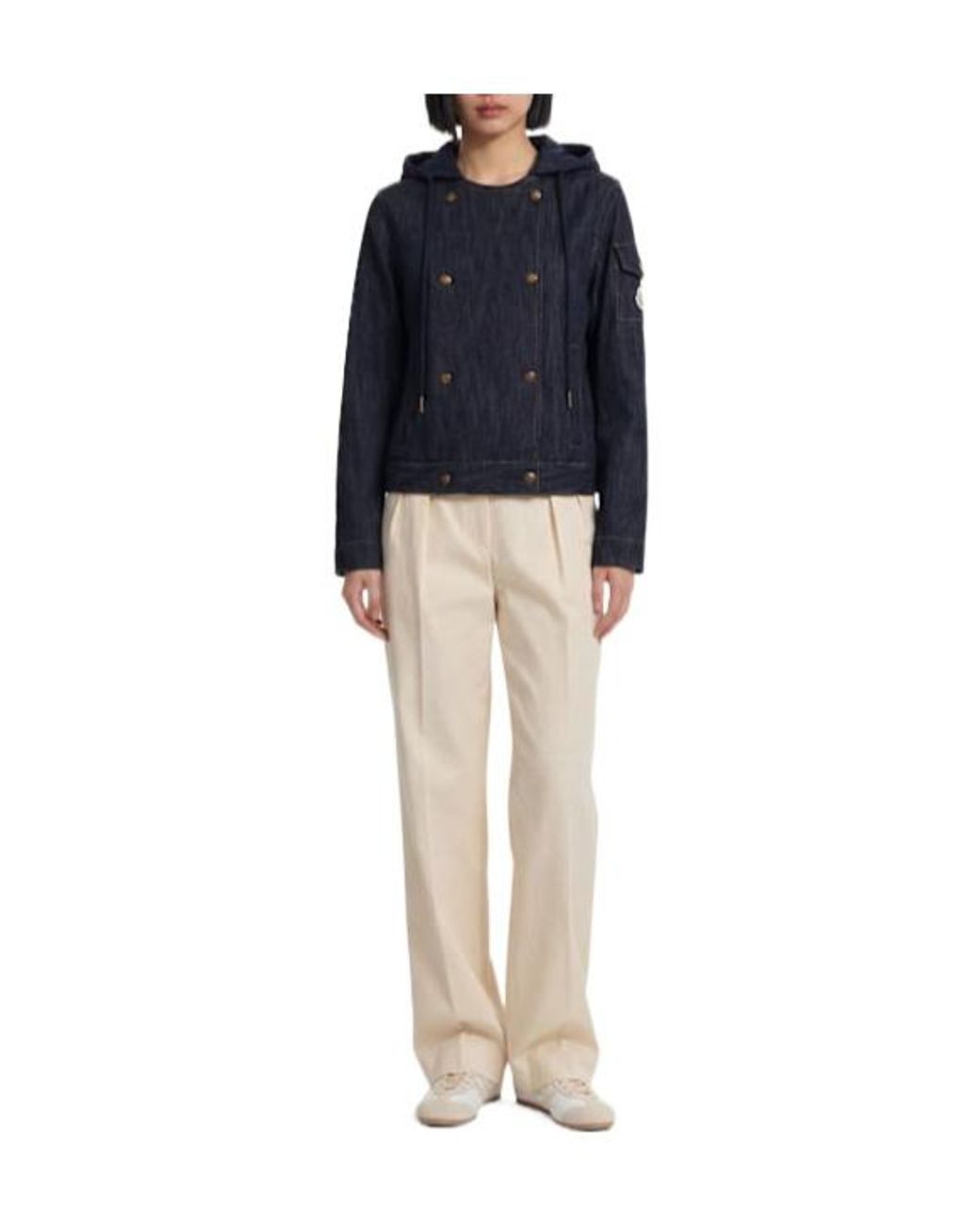 Moncler Blue Diervilla Cotton Blend Denim Jacket
