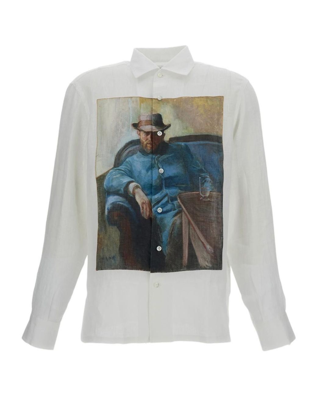 Junya Watanabe Gray Graphic-Print Long-Sleeve Shirt for men