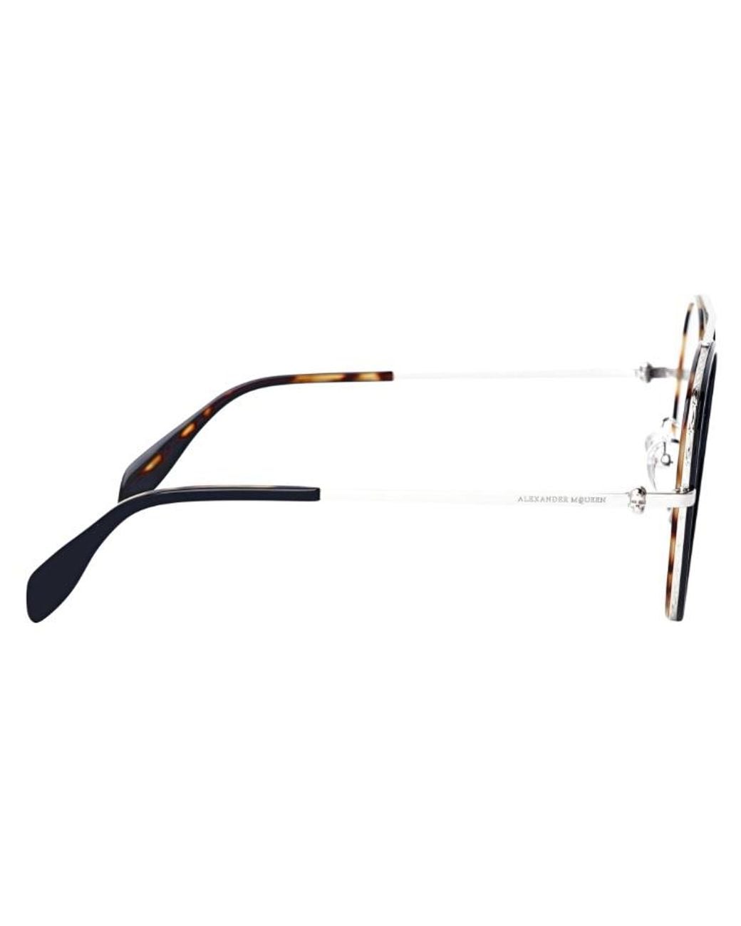 McQueen White Logo-Detail Sunglasses for men