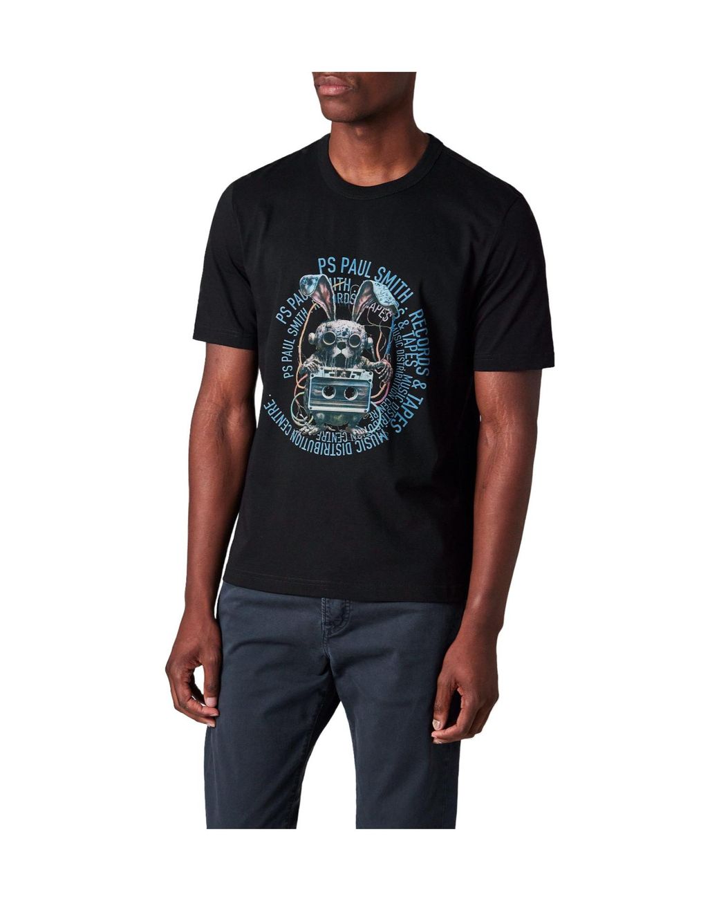 Paul Smith Black Minimal Pattern Tshirt for men