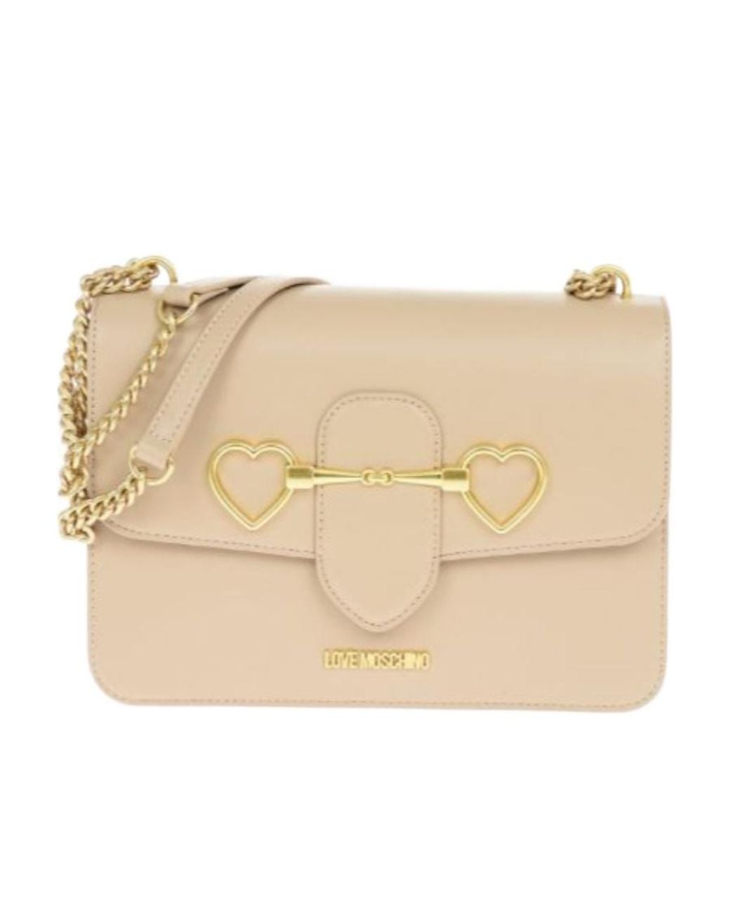 Moschino Natural Horsebit-Detail Shoulder Bag