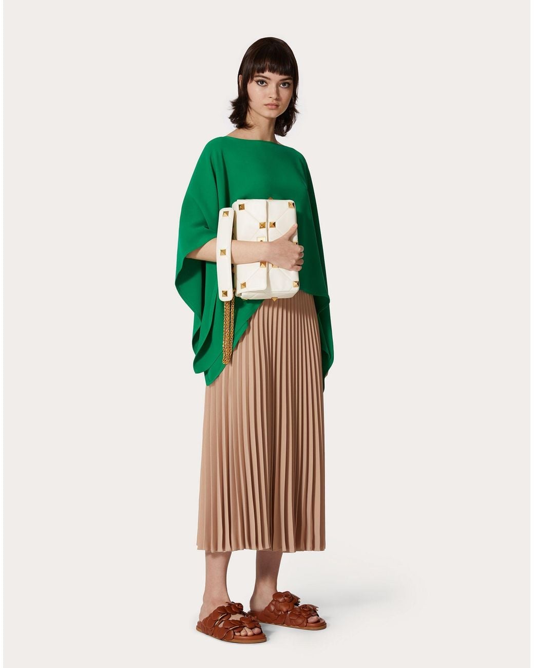 Valentino White Pleated Skirts