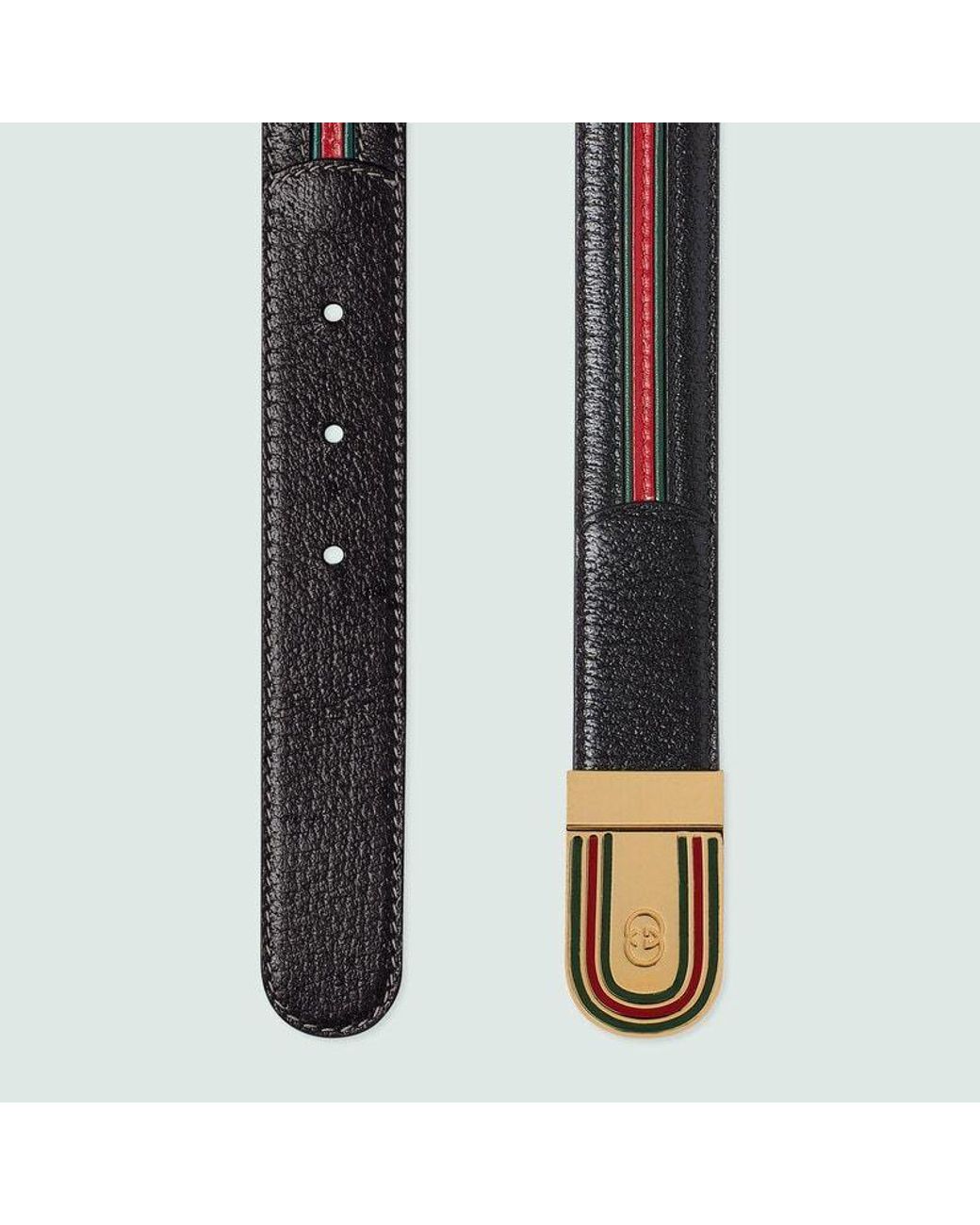 Gucci White Logo Belt for men