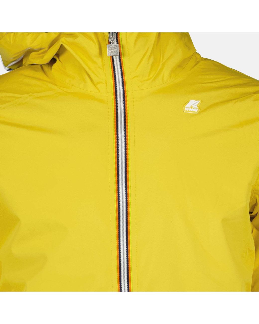 K-Way Yellow Logo-Patch Hooded Padded Jacket for men