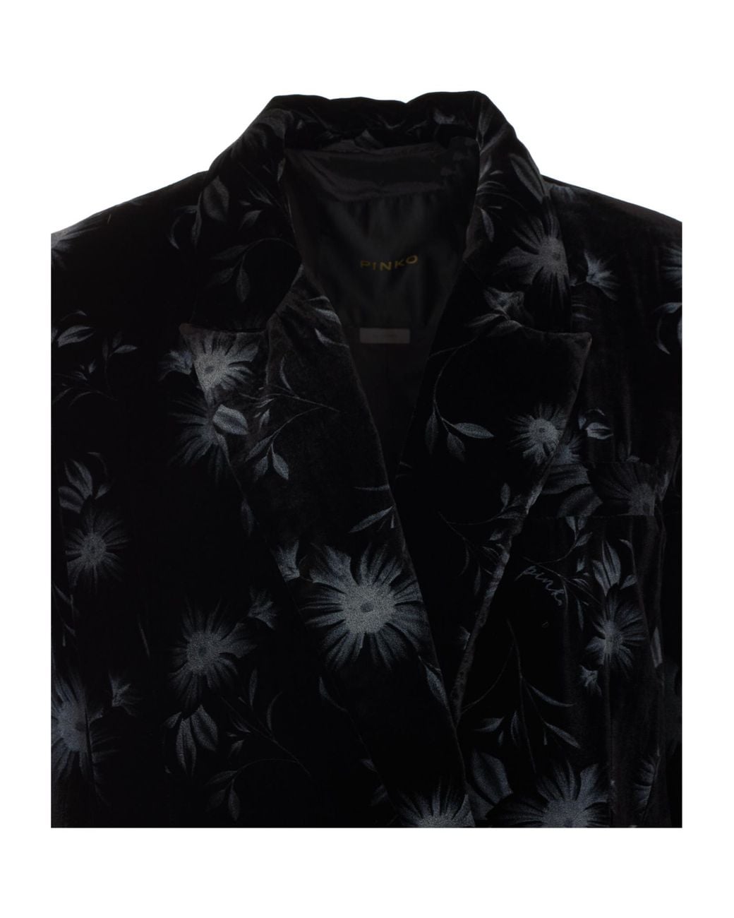 Pinko Black Floral-Print Double-Breasted Jacket