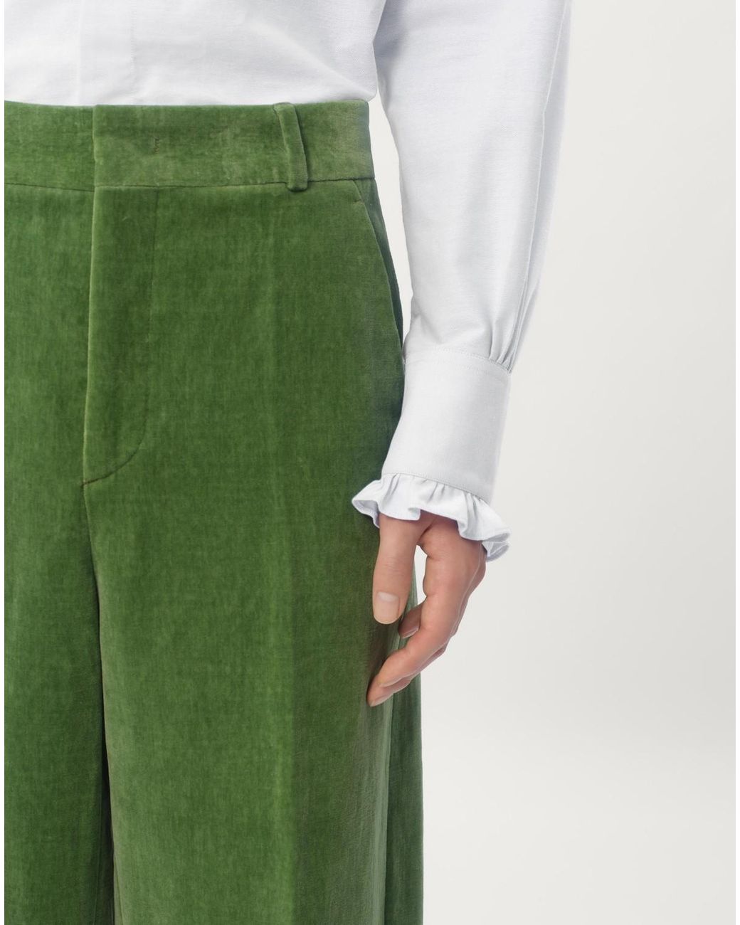 Valentino Green Jacquard-Hem Straight Leg Trousers for men
