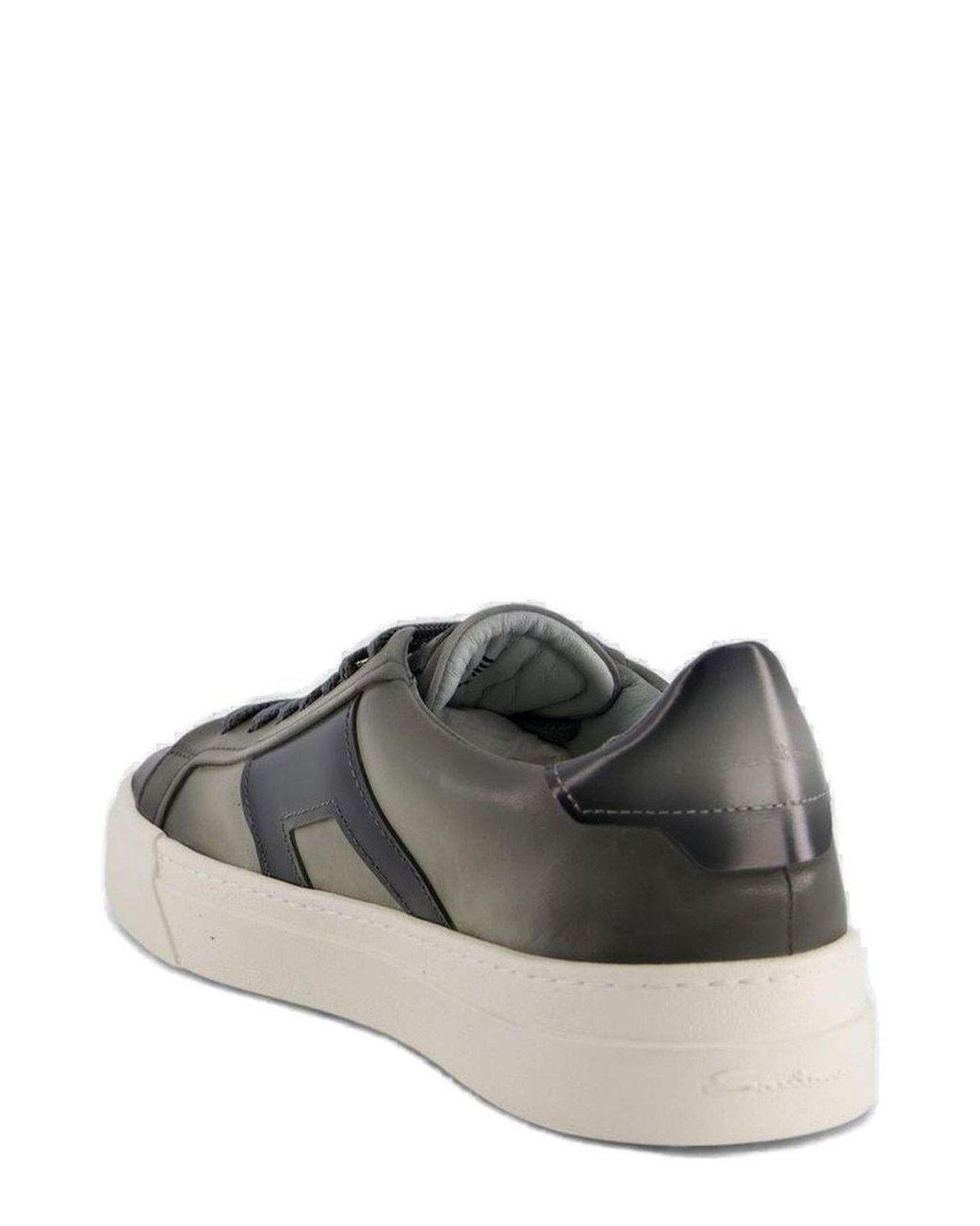 Santoni Brown Logo-Embossed Lace-Up Sneakers for men