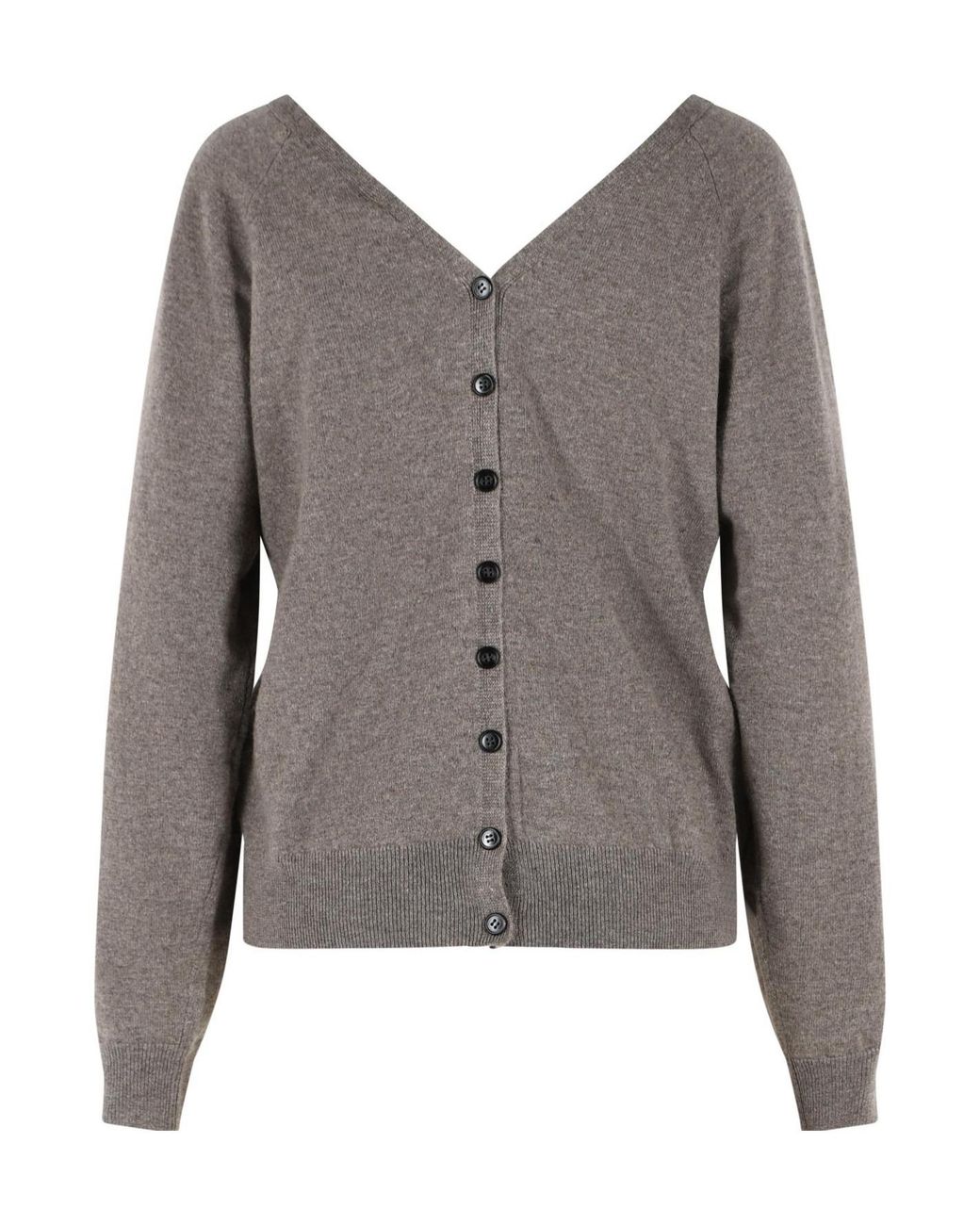 Lisa Yang Gray Jiani V-Neck Button-Up Cardigan