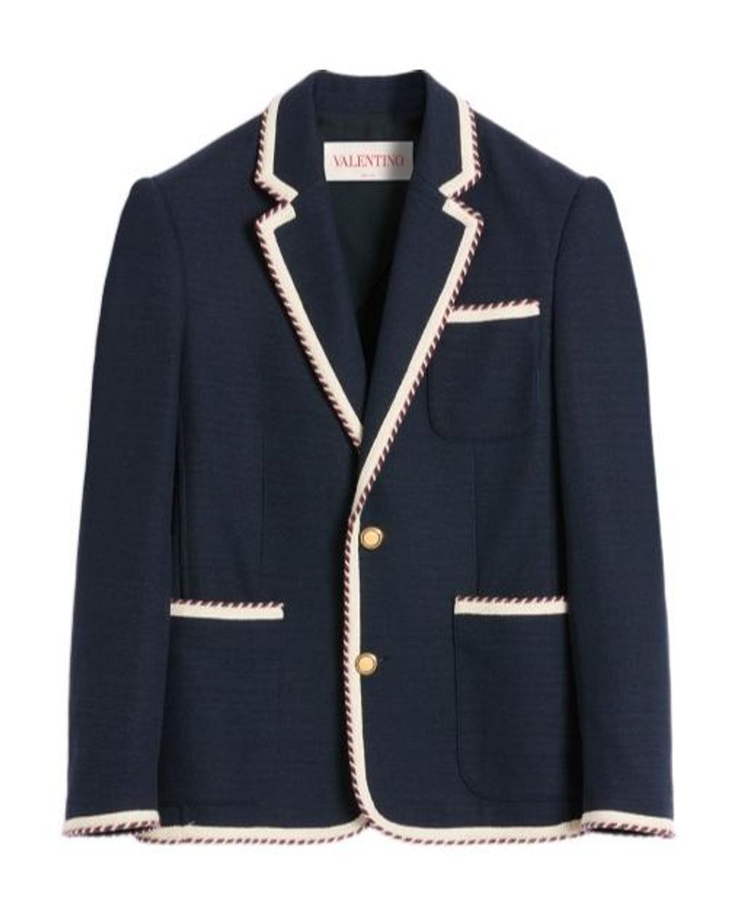 Valentino Blue Single-Breasted Straight-Hem Blazer for men
