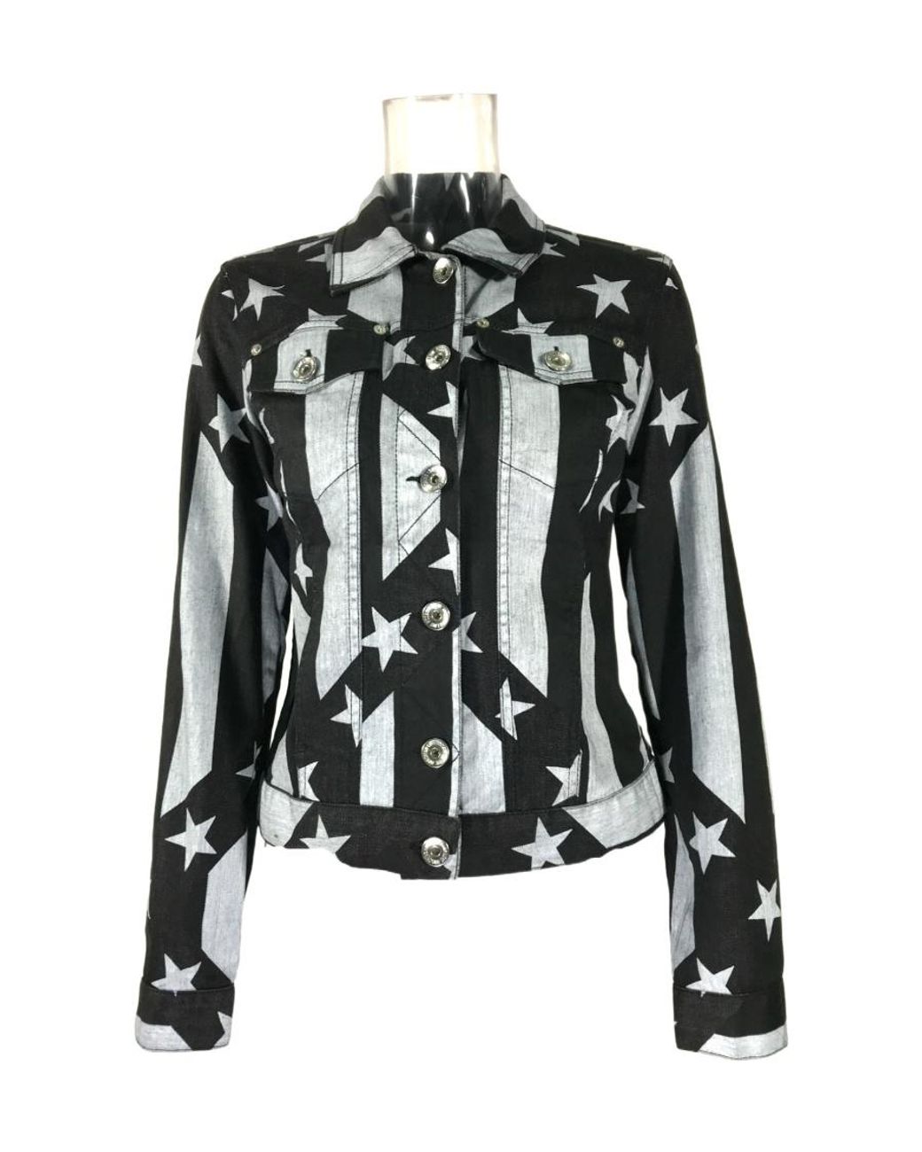 Moschino Black Logo Denim Coat