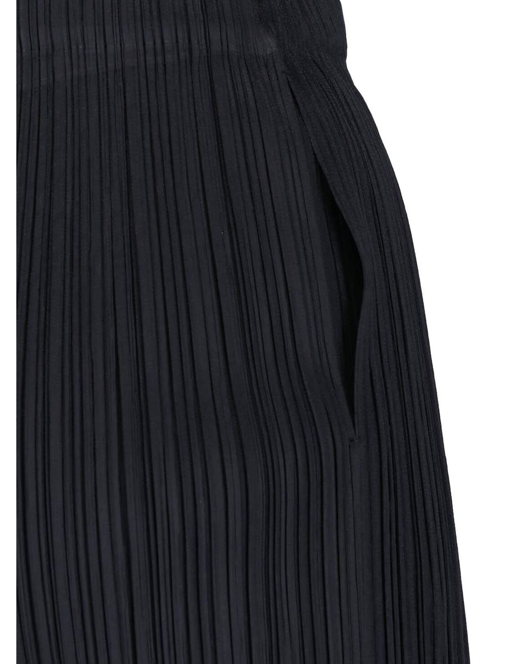 Pleats Please Issey Miyake Black Pleated Maxi Skirt