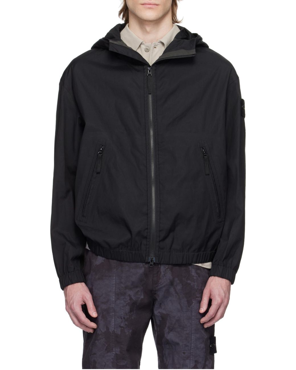 Stone Island Blue Watro-Tc Hooded Jacket for men