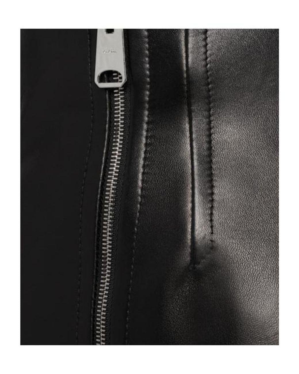 Khaite Black Gres Leather A-Line Midi Skirt