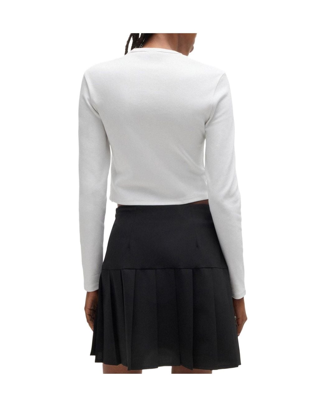 Boss White Long Sleeved Logo T-Shirt